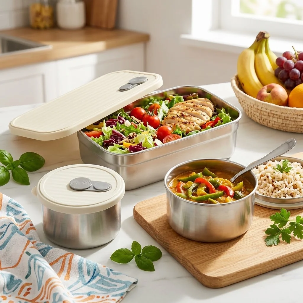 Food Storage Oven Safe - 304 스테인리스 스틸 소재의 도시락 세트,
