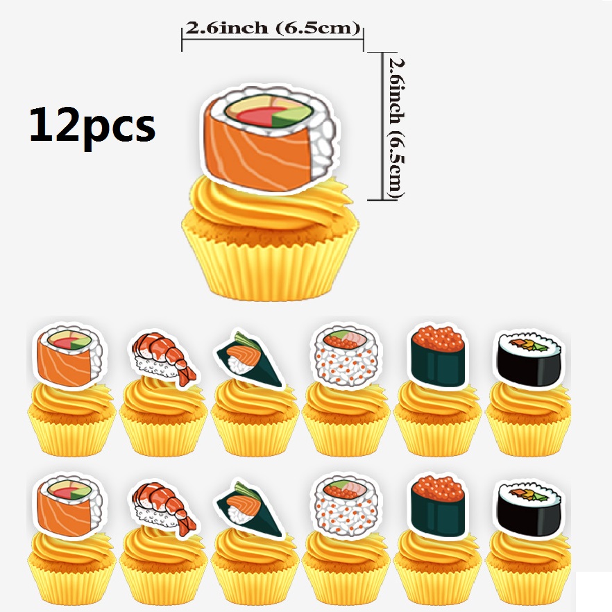 Food Storage With Dividers - 일본 스시 케이크 토퍼, 음식 테마