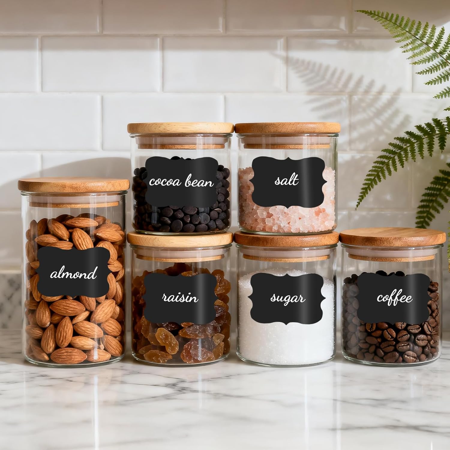 Food Storage Labels - 40/80개 재사용 가능한 칠판 보관 라벨(통,