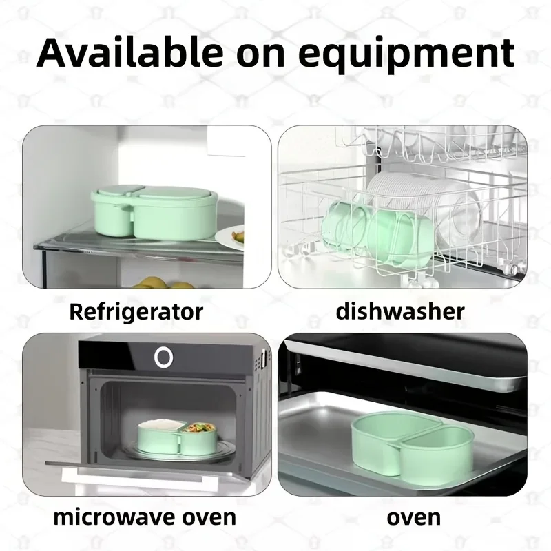 뚜껑이 있는 실리콘 간식 용기, 재사용 가능한 이중 칸 - Food Storage Oven Safe 리뷰 및 가격