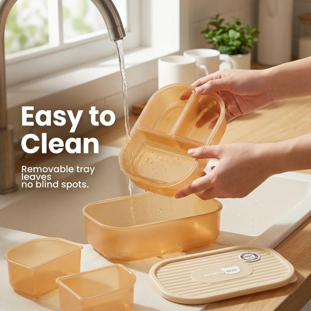 칸막이가 있는 플라스틱 도시락통, 3칸 분리형, 어린이 - Food Storage With Dividers 리뷰 및 가격