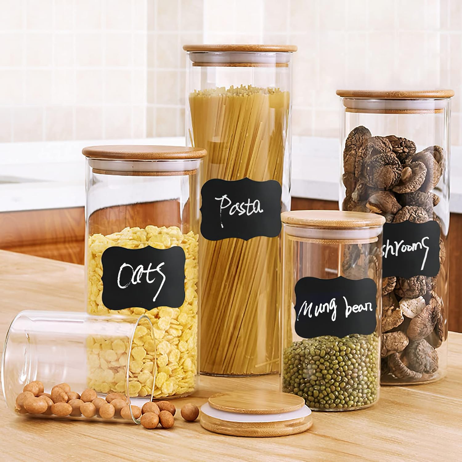 40/80개 재사용 가능한 칠판 보관 라벨(통, 용기용 - Food Storage Labels 리뷰 및 가격