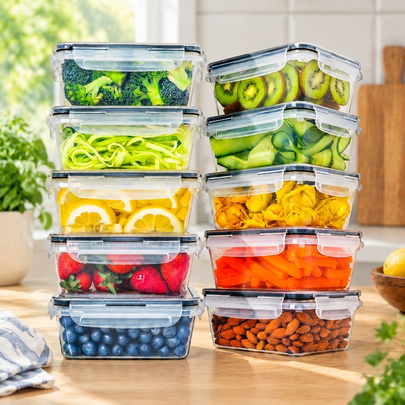 BPA가 없는 주방용 보관 용기 10개 세트, 각 용기 - Food Storage Labels 리뷰 및 가격