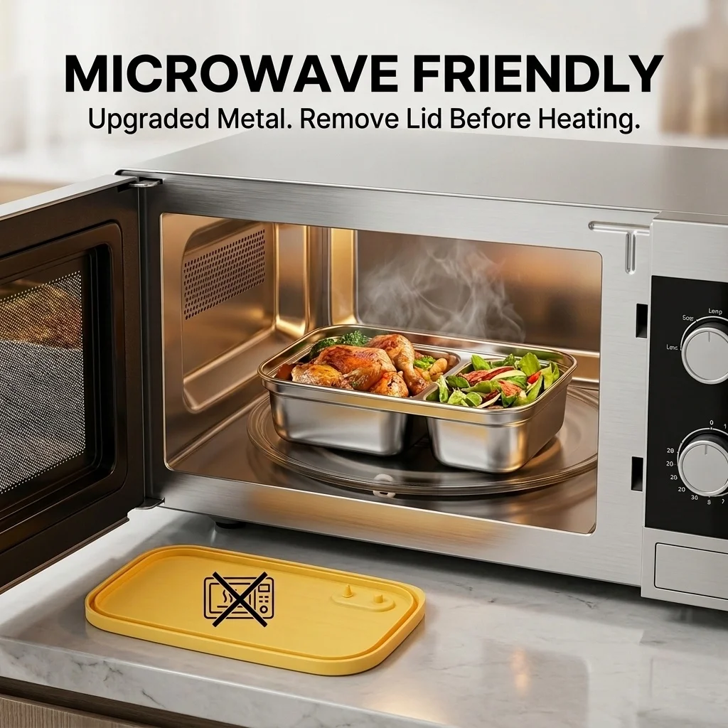 전자레인지 사용 가능, 304 스테인리스 스틸 소재의  - Food Storage Oven Safe 리뷰 및 가격